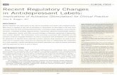 Recent Regulatory Changes in Antidepressant Labels · Recent Regulatory Changes in Antidepressant Labels my body." In so e cases, the patielH ay nor anifesr overt signs of hyperactiviry.