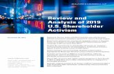 Review and Analysis of 2019 U.S. Shareholder Activism · Activism activity levels thus far in 2019 have remained largely consistent with prior years. Activists launched 205 new campaigns