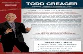 TODD CREAGER · Todd Creager, a Relationship Therapist, Coach, and Consultant in Orange County, CA, specializes in helping couples, individuals and corporations achieve their goals