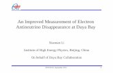 An Improved Measurement of Electron Antineutrino Disappearance …now/now2012/web-content/TALKS/Tuesday11/... · 2012-09-17 · An Improved Measurement of Electron Antineutrino Disappearance