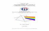 OPAC103 GEOMETRICAL OPTICS LABORATORY MANUALbingul/opaclab/opac103_lab.pdf · Minimum Angle of Deviation of a Prism 20 Experiment 8 Focal Length and Magnification of Concave Mirror