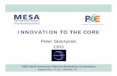 INNOVATION TO THE CORE - MESAINNOVATION TO THE CORE Peter Skarzynski CEO. This Afternoon I. Why innovation? II. Making innovation happen III. Sustaining innovation. . An Innovation