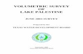 VOLUMETRIC SURVEY OF LAKE PALESTINE · 2005-10-31 · perform a volumetric survey of Lake Palestine. The goal of the study was to produce updated elevation-area and elevation-volume