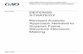 GAO-19-385, DEFENSE STRATEGY: Revised Analytic Approach … · 2019-03-27 · Page 3 GAO-19-385 Defense Strategy addresses the same objectives as the classified report and uses the
