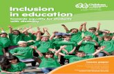 Inclusion in education · 2019-01-10 · 6 Inclusion in education: Issues paper Definitions People 0–18 years of age. The provision of education to people from early childhood through
