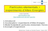 Partícules elementals, i experiments d’Altes Energies · experiments d’Altes Energies ... •poder produir “noves” partícules amb gran massa ... d’aquest tub circularan