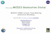 MODIS Geolocation Status · accuracy goal (50 m) •Large errors occur ~1.5 hr after maneuvers (about 12 per year) - accuracy in following orbit suspect •Good results – RMSE is