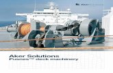 Aker Solutions Pusnes Deck...• Remote control of drum brake and clutch • Remote control of chain stoppers • Stainless steel brake drum surfaces • Hydraulic operated disc brake