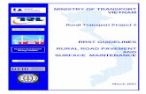 RRST GUIDELINES Transport Development RURAL …...Guidelines also draw on international experience and specifically the PIARC (World Road Association) International Road Maintenance
