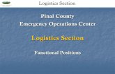 Pinal County Emergency Operations Center · Logistics Section EOC Staffing Staffing level is determined by situation during an emergency. EOP defines the level of activation which