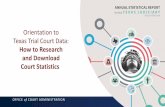 Orientation to Texas Trial Court Data · Texas Trial Court Data: How to Research . and Download . Court Statistics. OFFICE of COURT ADMINISTRATION Texas Judicial Council – Ch. 71,