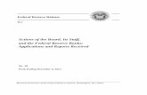 Federal Reserve Release · 2014-12-18 · Federal Reserve Release H.2 Actions of the Board, Its Staff, and the Federal Reserve Banks; Applications and Reports Received No. 49 Week