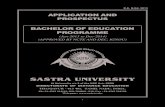 B.Ed. Application 2013 - Sastra University (Distance...1 APPLICATION AND PROSPECTUS BACHELOR OF EDUCATION PROGRAMME (Jan-2013 to Dec-2014) (APPROVED BY NCTE AND DEC, IGNOU) SASTRA