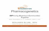 ASAPJune2018 Presentations 03 Bluml...Benjamin M. Bluml, RPh, APhA Foundation Matthew Rutledge, Rxight/MD Labs INTEGRATING PHARMACOGENETIC TESTING IN REAL-WORLD PRACTICE 2014 Stats;