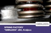 Spring Factory “gibnjara” jSc, Kraljevo · In the west direction, towards Cacak, the city of Kraljevo connects to the main road and rail route Belgrade-Bar. In that direction,