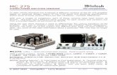 pdf FACTORY - mcintoshcompendium.com Docs/Power Amplifiers/PDFs/M… · MC 275 STEREO POWER AMPLIFIER VERSIONS The Compendium To date (2019) McIntosh has produced 5 different versions
