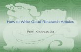 How to Write Good Research Articles - CityUCS - CityU CSjia/research/GoodWritingSkill.pdf · methodology presentation (writing) ... Purpose of writing: disseminating your research