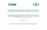Broadband Opportunity Council Report and Recommendations...Broadband Opportunity Council . Report and Recommendations . Pursuant to the Presidential Memorandum on Expanding Broadband