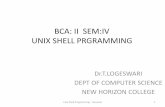 BCA: II SEM:IV UNIX SHELL PRGRAMMINGnewhorizonindia.edu/nhc_kasturinagar/wp-content/uploads/2018/02/UNIX-UNIT-I.pdfBCA: II SEM:IV UNIX SHELL PRGRAMMING Dr.T.LOGESWARI DEPT OF COMPUTER