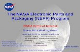The NASA Electronic Parts and Packaging (NEPP) Program ......ANSI/ESD S20.20-2014, ESD Association Standard for the Development of an Electrostatic Discharge Control Program for Protection