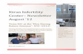 Kiran Infertility Center– Newsletter ... - Surrogacy Indiakiranivfgenetic.com/wp-content/uploads/2013/11/KIC... · come a parent. ecause its the experience of a life time! Lydia–
