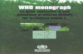 WHO monograph on L....WHO Library Cataloguing‐in‐Publication Data WHO monograph on good agricultural and collection practices (GACP) for Artemisia annua L. 1.Artemisia annua ‐