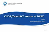 CUDA/OpenACC course at DKRZ...CUDA in Flynn's Classification Computer Architecture SIMD – all processes execute one instruction on multiple data MIMD – each process is executed