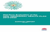 Mid-Term Evaluation of the NSW ABORIGINAL …...NSW ABORIGINAL HEALTH PLAN 2013-2023: MID-TERM EVALUATION SUMMARY REPORT Aboriginal people have strong, diverse cultures and resilient