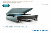 User manual - Philips• listen to FM radio stations, • listen to audio CDs, • listen to audio from an external device through the AUDIO-IN socket, • listen to audio from an