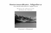 Intermediate Algebra - H&H Publishing · Intermediate Algebra Instructor’s Manual – 9 – Student Motivation Intermediate Algebra, an Individualized Approach has many features