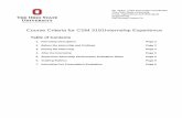 Course Criteria for CSM 3191Internship Experience · 2017-07-25 · Course Criteria for CSM 3191Internship Experience Table of Contents 1. Internship Description Page 2 2. Before