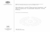 Synthesis and Characterization of Amorphous Carbide-based ...uu.diva-portal.org/smash/get/diva2:795631/FULLTEXT01.pdfFolkenant, M. 2015. Synthesis and Characterization of Amorphous