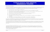 Public Health and Medical Emergency Powers · 15-03-2019  · CALIFORNIA PUBLIC HEALTH AND MEDICAL EMERGENCY OPERATIONS MANUAL 2019 PUBLIC HEALTH AND MEDICAL EMERGENCY POWERS 2019