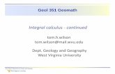 Geol 351 Geomath - West Virginia Universitypages.geo.wvu.edu/~wilson/geomath/Calculus/calclec8.pdf · Geol 351 Geomath Tom Wilson, Department of Geology and Geography tom.h.wilson