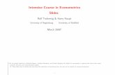 Intensive Course in Econometrics Slides...Intensive Course in Econometrics — Section 1.2 — UR March 2009 — R. Tschernig • Econometrics – oﬀers solutions for dealing with