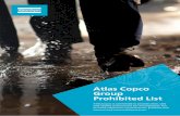 Atlas Copco Prohibited List 2019 · 3 | Atlas Copco Group Declarable List 2019 Changes from previous version: Perfluorinated alkrylcarboxylic acid (PFOA) and its salt has shifted