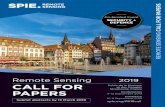 REMOTE SENSING - SPIEspie.org/Documents/ConferencesExhibitions/ERS19-Call-lr.pdf · The event that offers engineers, scientists, programme managers and policy makers personal access