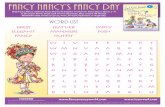 FANCY NANCY’S FANCY DAY - HarperCollinsfiles.harpercollins.com/HCChildrens/OMM/Media/FN...Help Fancy Nancy celebrate Fancy Day by finding the words from Fancy Day in Room 1–A in