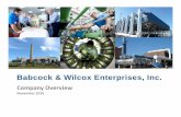 Babcock & Wilcox Enterprises, Inc. · Babcock & Wilcox Enterprises, Inc. (“B&W”) cautions that this presentation contains forward‐looking statements, including, without limitation,