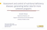 Assessment and control of nutritional deficiency diseases ... · (kcal) Vit A (ug RE) Vit C (mg) Ribofl (mg) Folate (ug) Zinc (mg) Bangladesh Amount 2429 121 31 0.68 132 8.7 % req