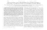 Measuring and Modeling Car Park Usage: Lessons Learned from a …vijay/pubs/conf/19wowmom.pdf · Measuring and Modeling Car Park Usage: Lessons Learned from a Campus Field-Trial Thanchanok