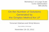 On the Number of Solutions Generated by the Simplex Method … · 2017-10-25 · Introduction The simplex method and our results The simplex method for LP was originally developed