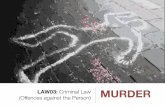 LAW03: Criminal Law MURDER - WordPress.comActus reus: "the unlawful killing of a reasonable person in being and under the Queen's peace" The actus reus of murder can be an act or an