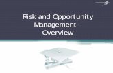 Risk and Opportunity Management - Overview...Risk and Opportunity Management – Definitions and monitoring those plans to completion. The continuous, proactive process of: implementing