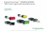 Harmony XB6/ZB6 16 mm push buttons...Maintained, trigger action 30 mm (EN/ISO 13850: 2006) Turn to release Key release ZB6AS834 page 20 ZB6AS934 page 20 For selector switches and key