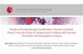 Results of the Randomized, Double-Blind, Placebo …...Results of the Randomized, Double-Blind, Placebo-Controlled, Phase 3 Hercules Study of Caplacizumab in Patients with Acquired