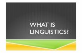 What is Linguistics? - 國立臺灣大學homepage.ntu.edu.tw/.../Intro_to_ling/WhatisLinguistics.pdf · 2015-09-07 · what is linguistics? linguistics is the scientific study of