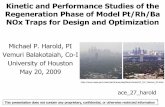 Kinetic and Performance Studies of the Regeneration Phase ...Kinetic and Performance Studies of the Regeneration Phase of Model Pt/Rh/Ba NOx Traps for Design and Optimization Michael