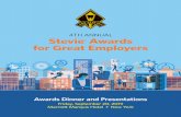 4TH ANNUAL Stevie Awards for Great Employers · 1 Welcome to the 2019 Stevie® Awards for Great Employers. We are so pleased that you are able to join us this evening as we celebrate