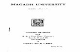 B. A Psychology - sarkarinaukriind.com...Magadh University, Bodh-Gaya cotmsxs OF sruDY FOR THE B. A. (Pass1Hons. Course) Part 1, 11 and EXAMINATION 1999 PSYCHOLOGY The Bachelor of